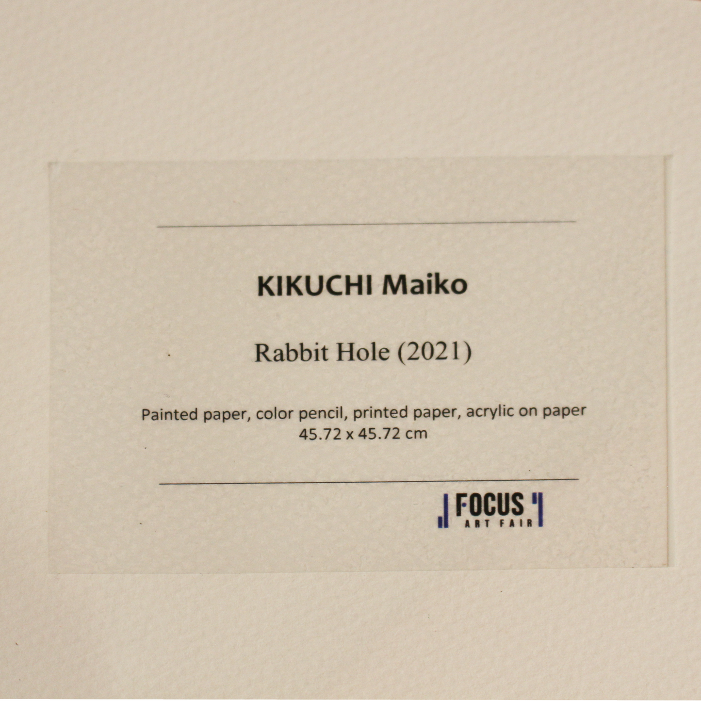 Kikuchi Maiko『Rabbit Hole (A Handful of Nightmare in Light Magenta #1)』Collage Artwork (Signed on the Back)