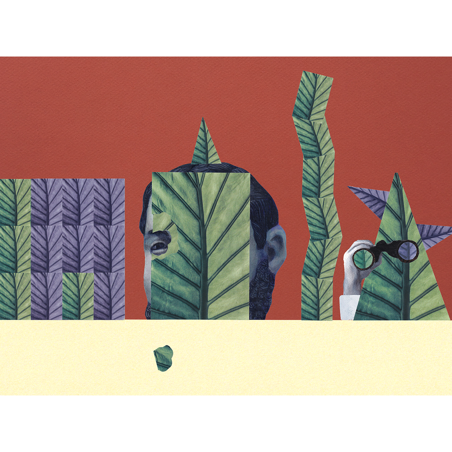 Kikuchi Maiko『Hide and Seek』Collage Artwork (Signed on the Back)