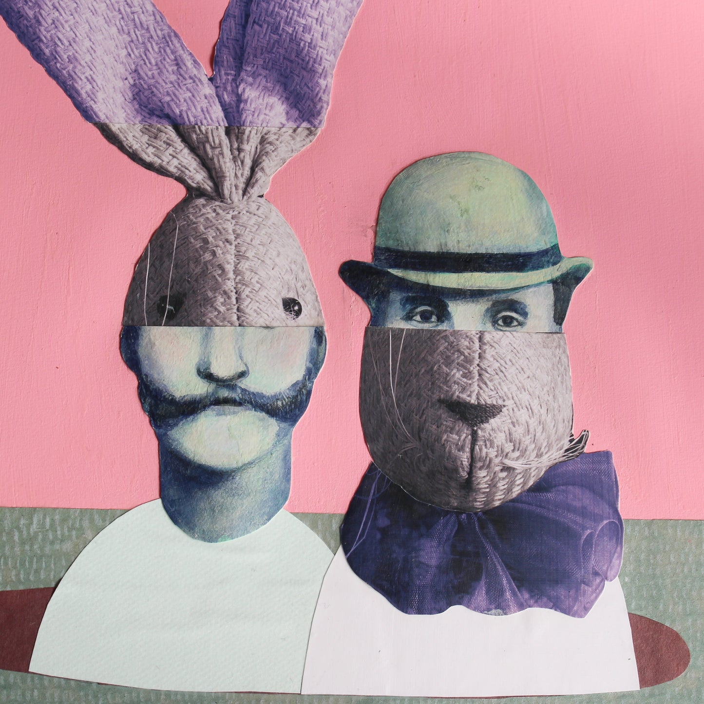 Kikuchi Maiko『Rabbit Hole (A Handful of Nightmare in Light Magenta #1)』Collage Artwork (Signed on the Back)