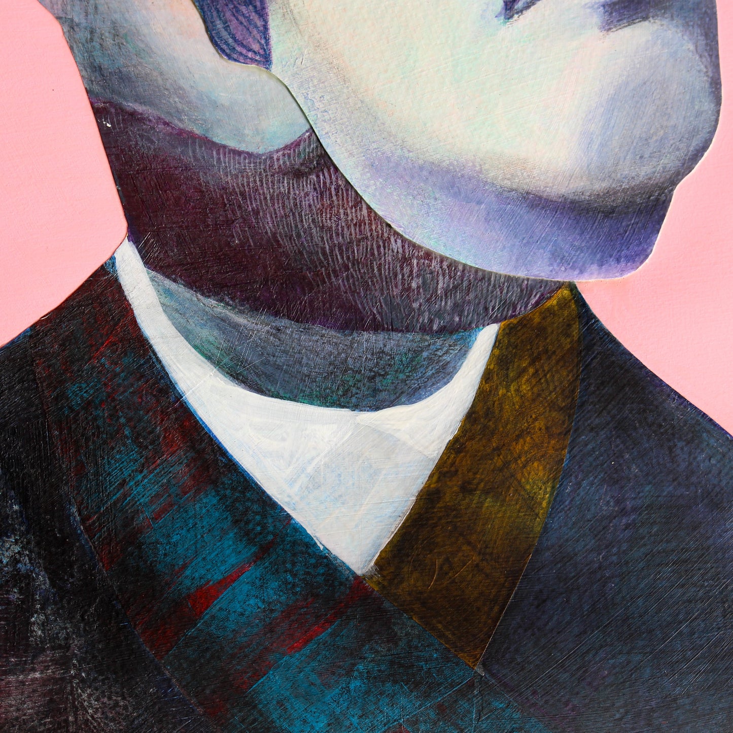 Kikuchi Maiko『Masking (A Handful of Nightmare in Light Magenta #3)』Collage Artwork (Signed on the Back)
