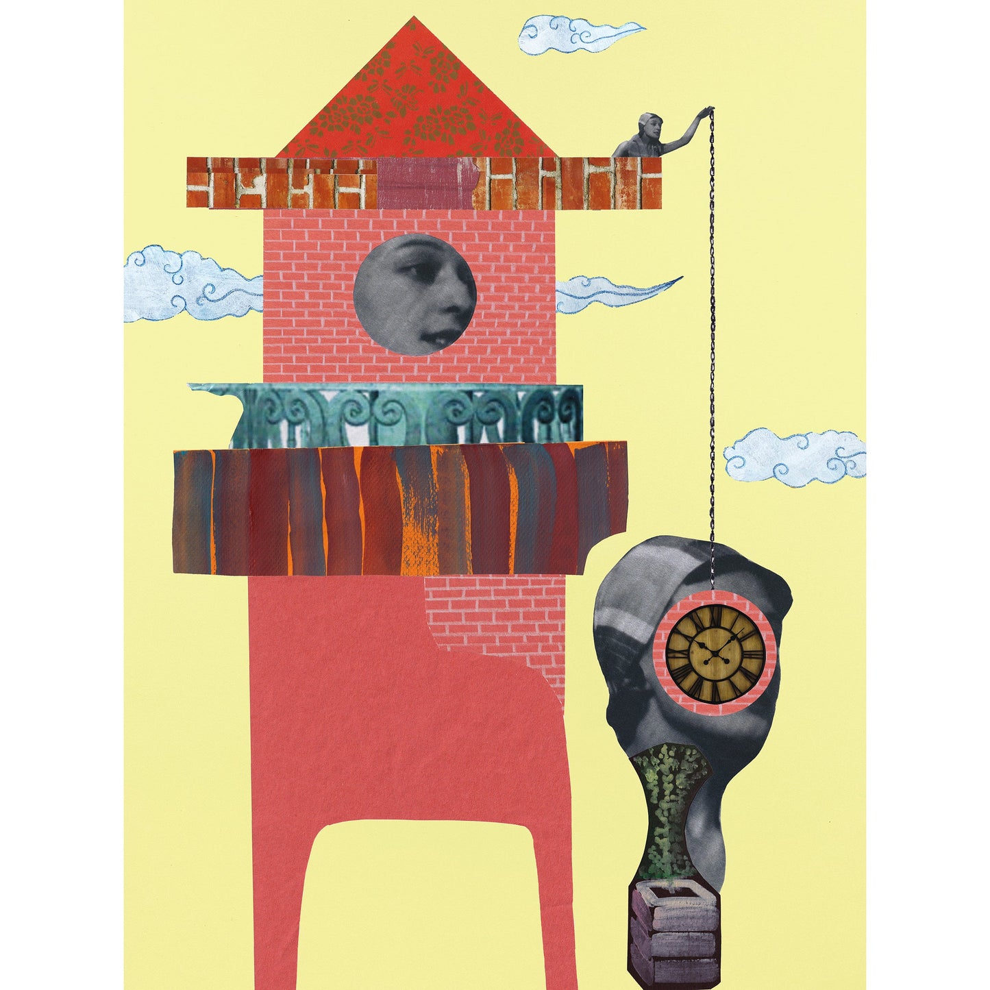 Kikuchi Maiko『Timekeeper』Collage Artwork (Signed on the Back)